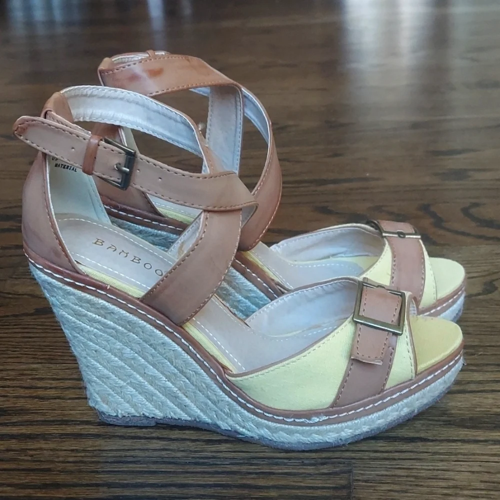Bamboo Espadrilles - yellow - size 6.5